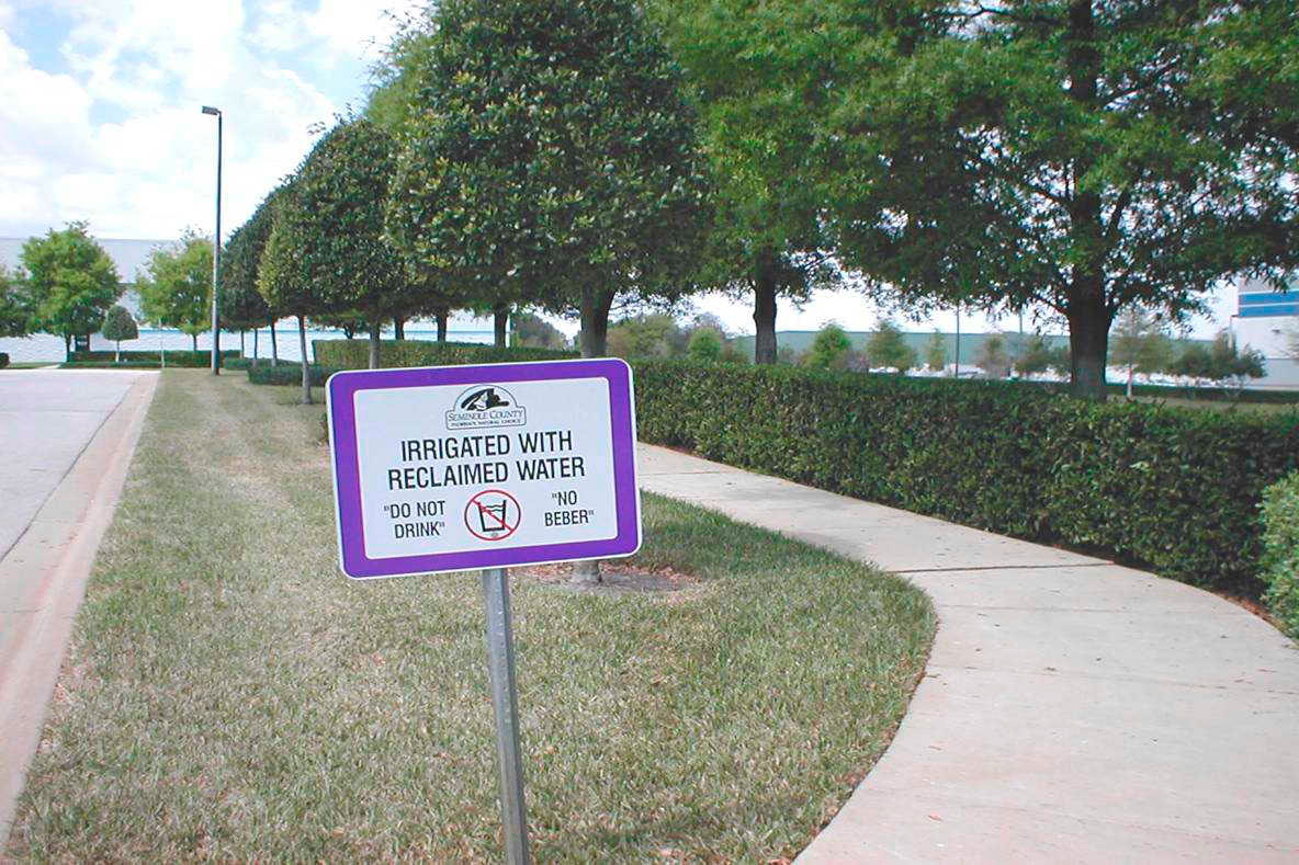 reclaimed water sign