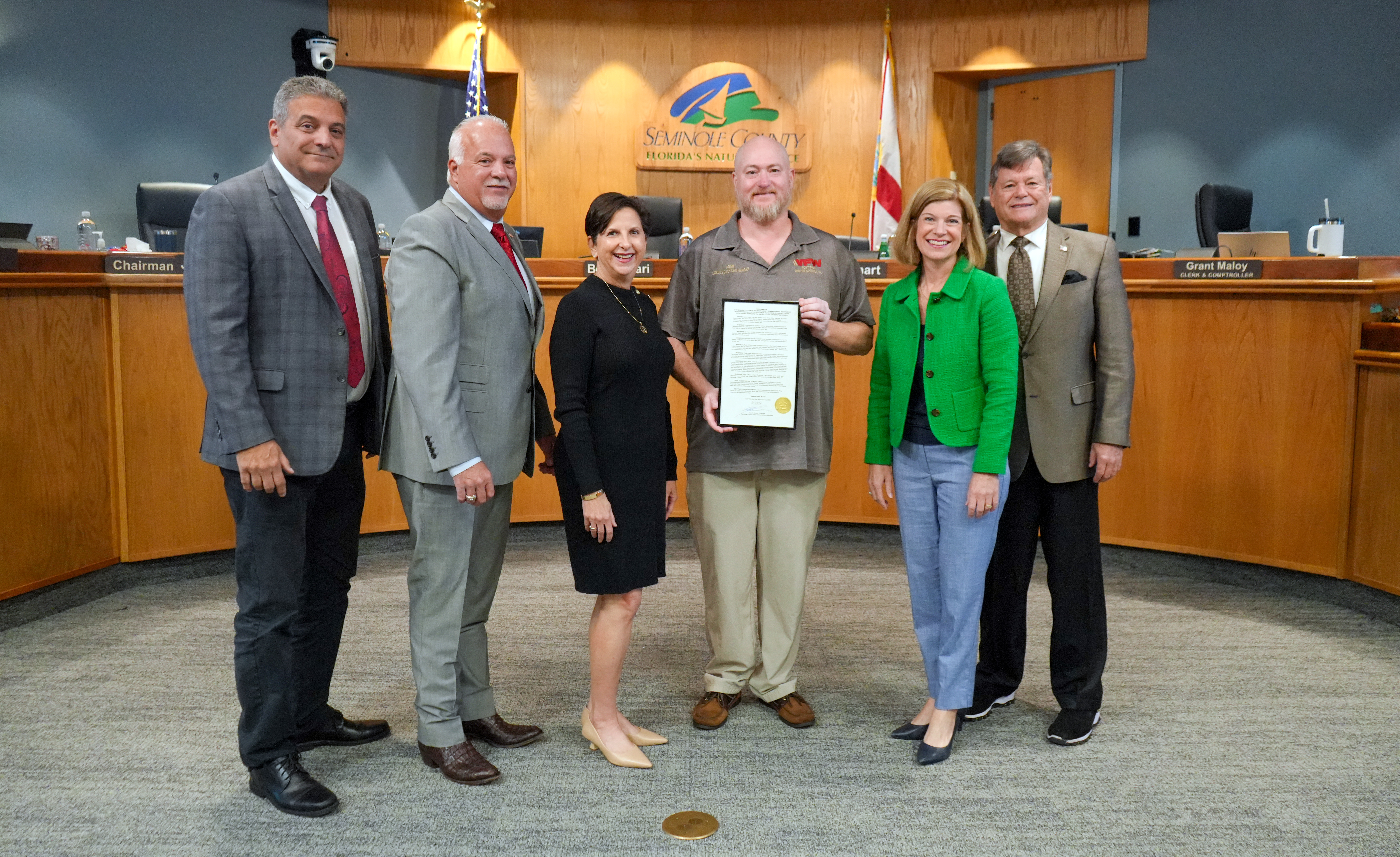 Proclamation proclaiming Petty Officer 2nd Class Adam Zavardino, United States Navy as Seminole County’s January Veteran of the Month. (Petty Officer 2nd Class Adam Zavardino, United States Navy) 